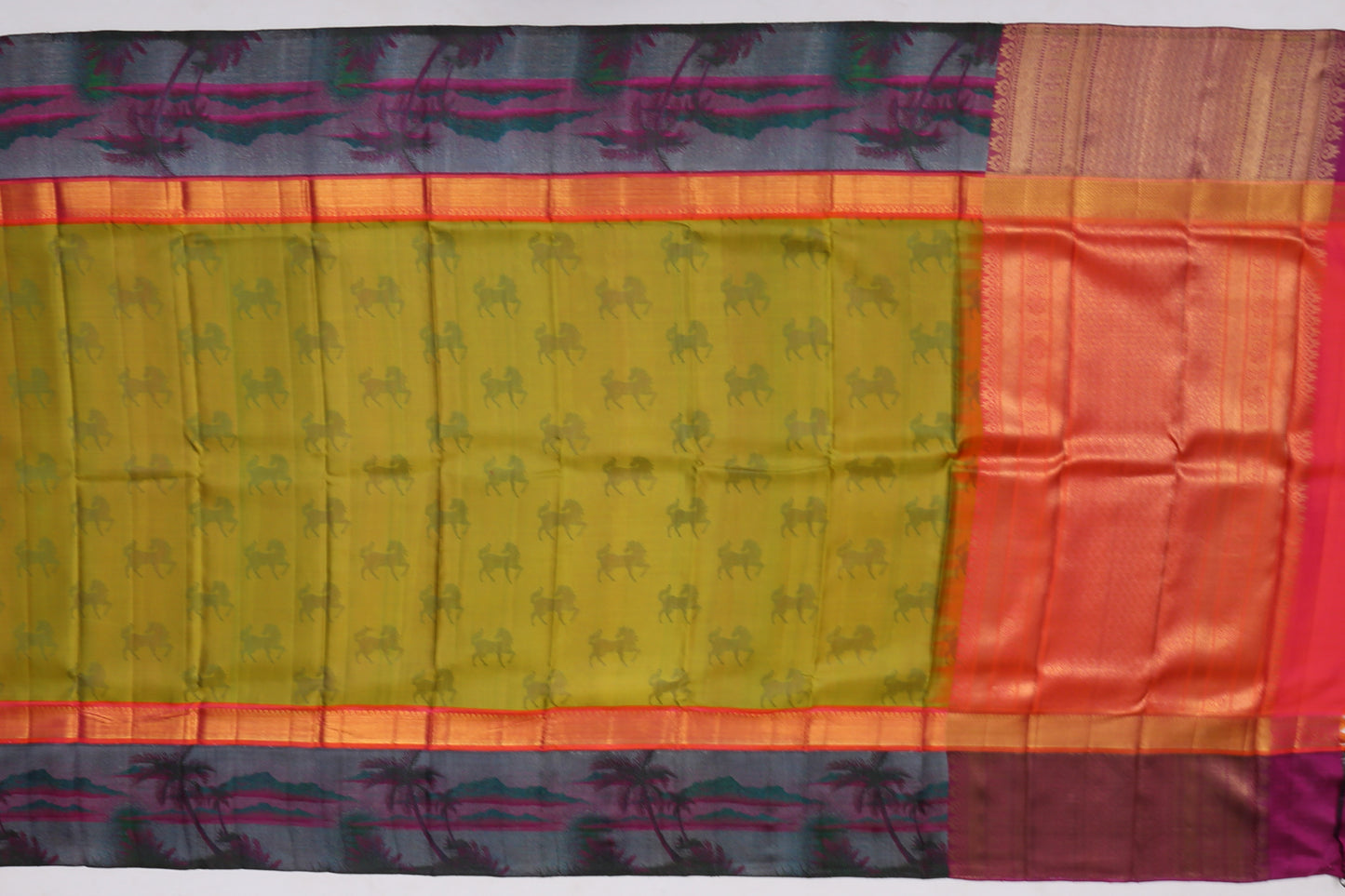 Kanchi Silk Butta Green Sale Saree