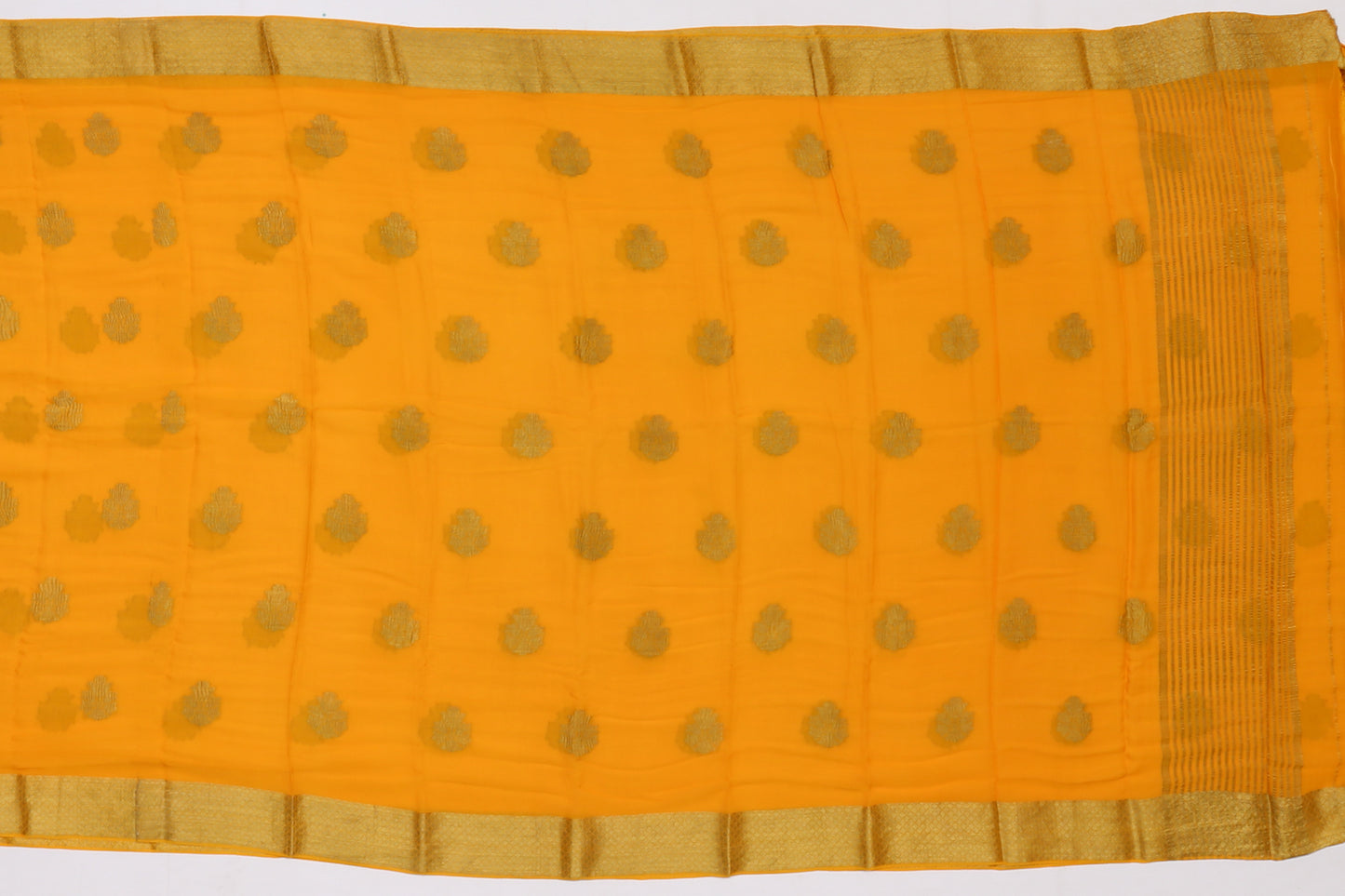 Bangalore Georgette Butta Yellow Sale Saree