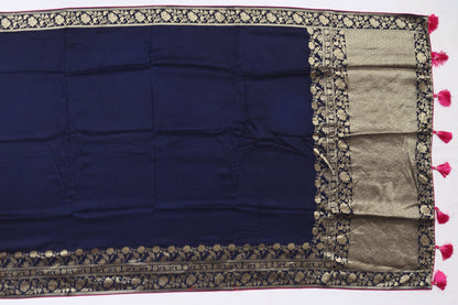 Banarasi Art Silk Plain Blue Sale Saree