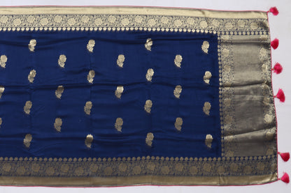 Banarasi Art Silk Butta Blue Sale Saree