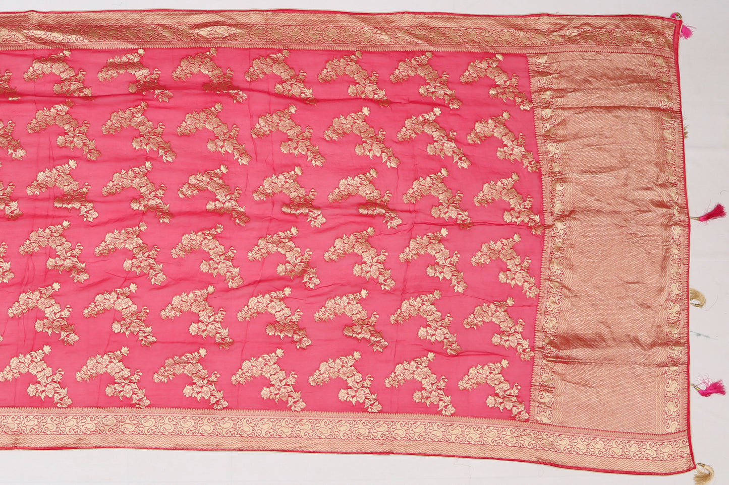 Banarasi Georgette Jaal Pink Sale Saree