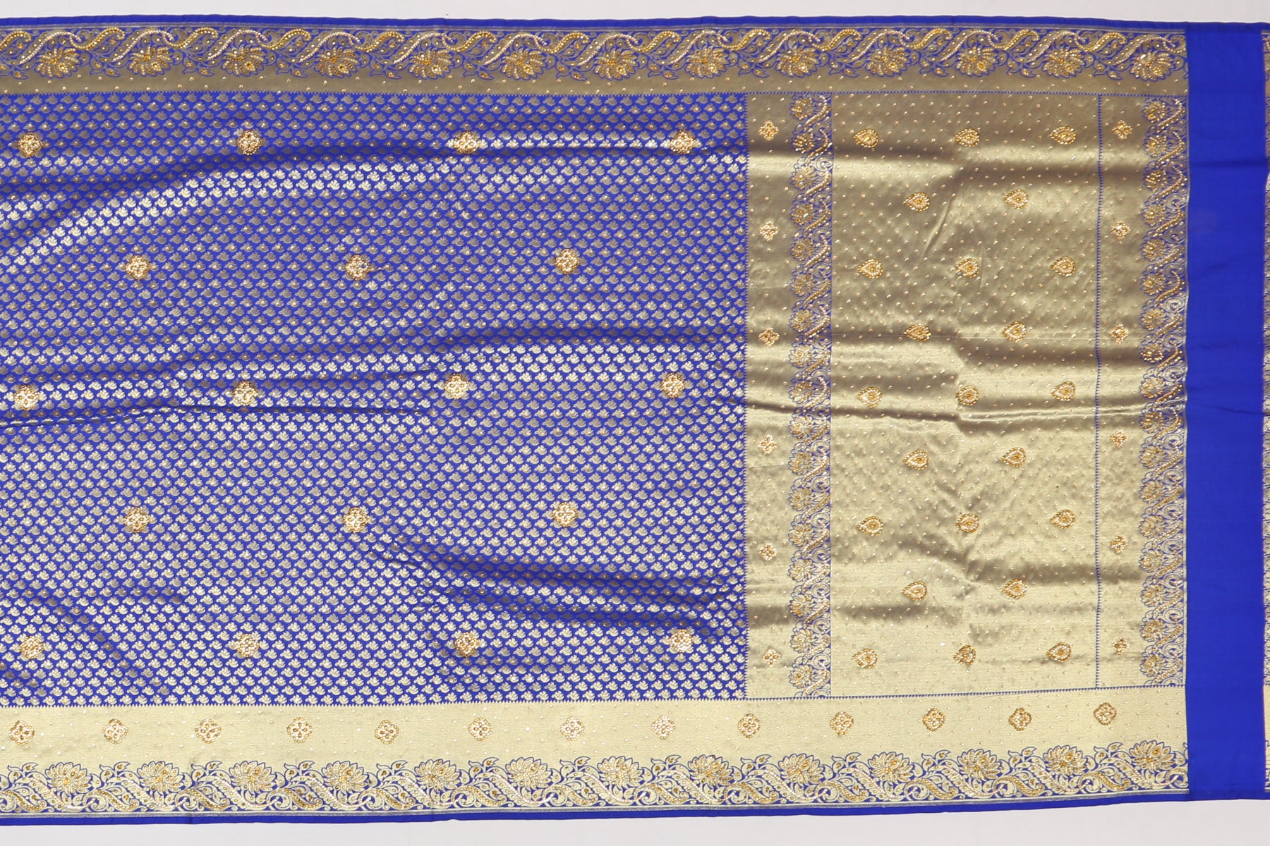 Banarasi Art Silk Embroidery Blue Sale Saree