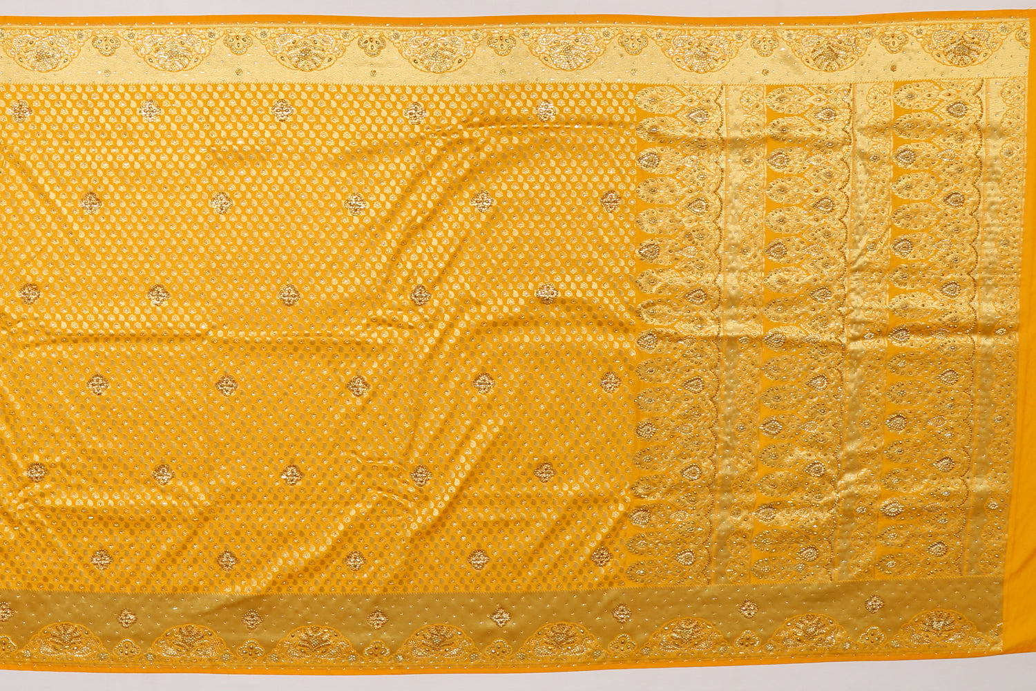 Banarasi Art Silk Embroidery Yellow Sale Saree