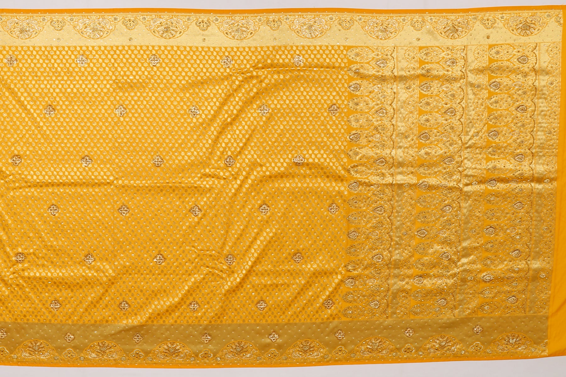 Banarasi Art Silk Embroidery Yellow Sale Saree