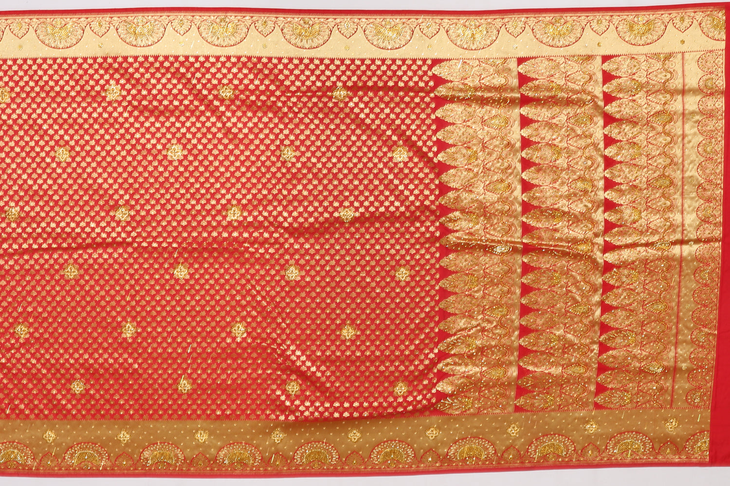 Banarasi Art Silk Embroidery Red Sale Saree