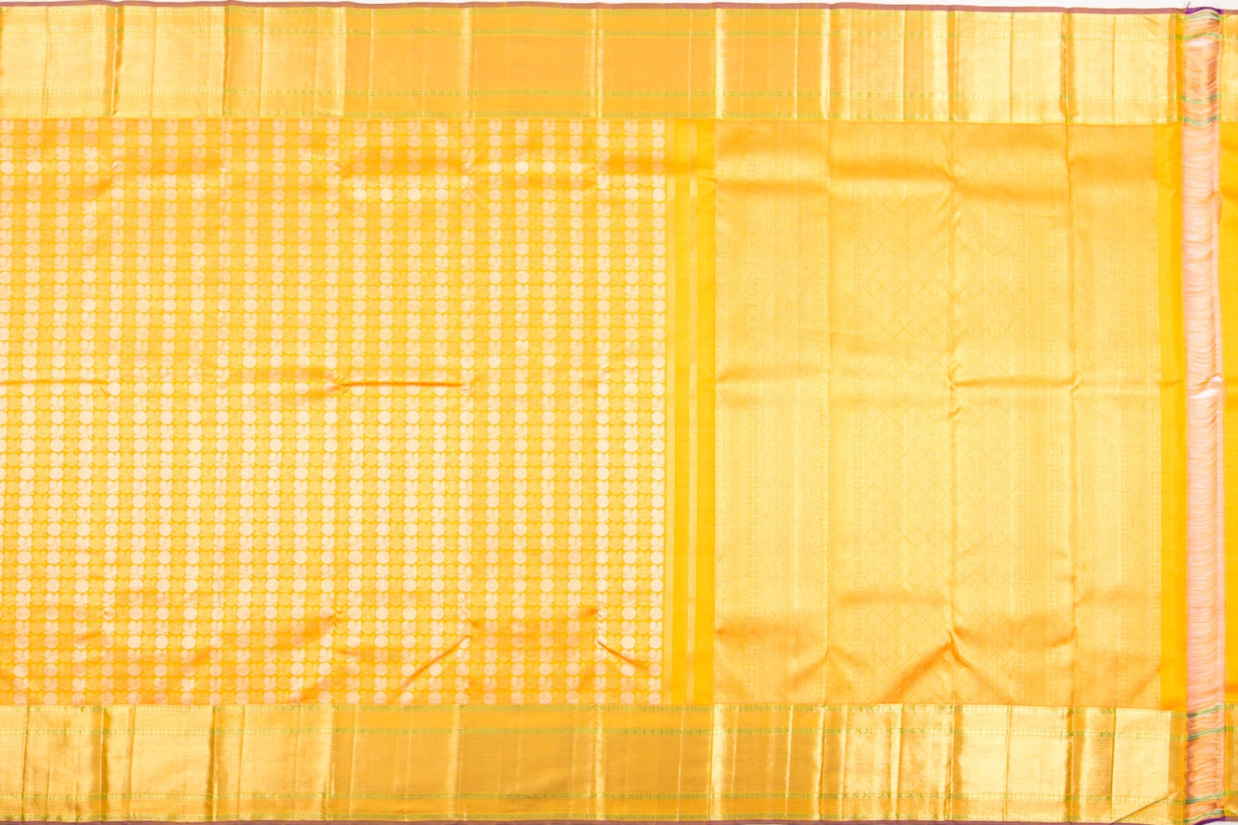 Kanchipuram Silk Butta Yellow Saree