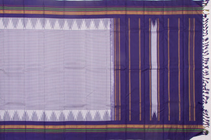 Kanchipuram Silk Checks White saree