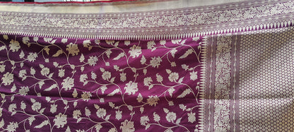 Banarasi Silk Jaal Purple Saree