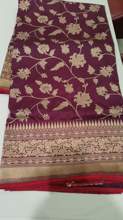 Banarasi Silk Jaal Purple Saree