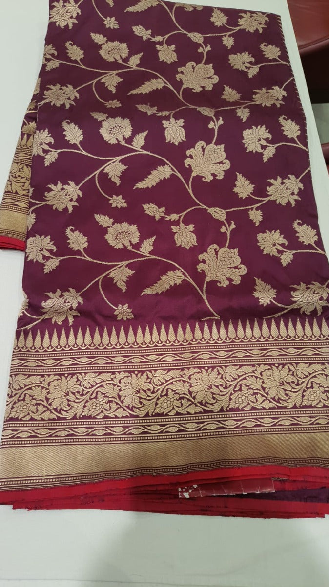 Banarasi Silk Jaal Purple Saree